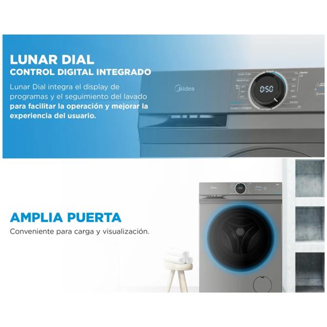 Lavarropas Midea Carga Frontal 6 kg 1000 RPM Titanium (MF100W60/T-A1)