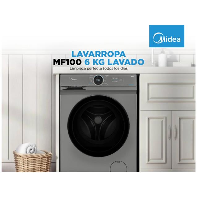 Lavarropas Midea Carga Frontal 6 kg 1000 RPM Titanium (MF100W60/T-A1)