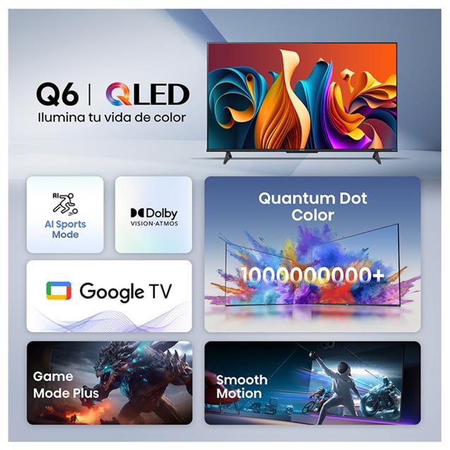 Smart TV QLED Hisense 55" 4K Google TV (9155Q6N)