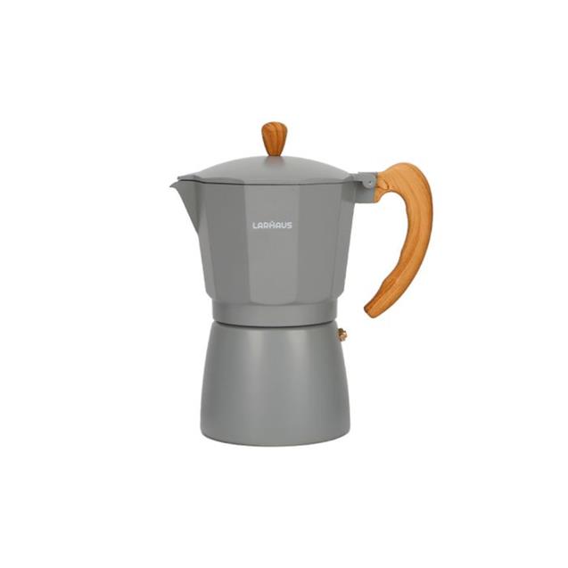 Cafetera Italiana Larhaus Barista Induccion 9pc 410 ml Gris (LH1134)