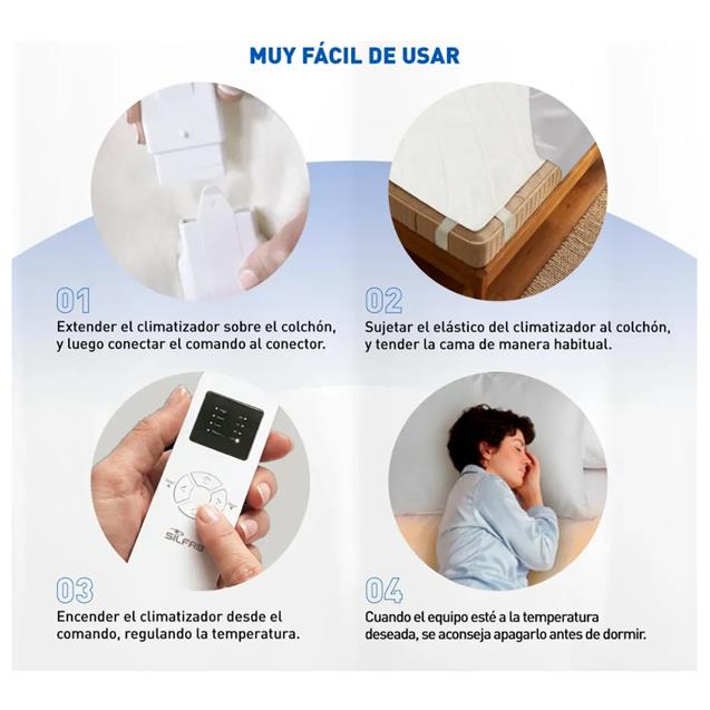 Climatizador de Colchon Silfab Sherpa 1 Plaza 4 Niveles Temp./ Timer (MTS500)
