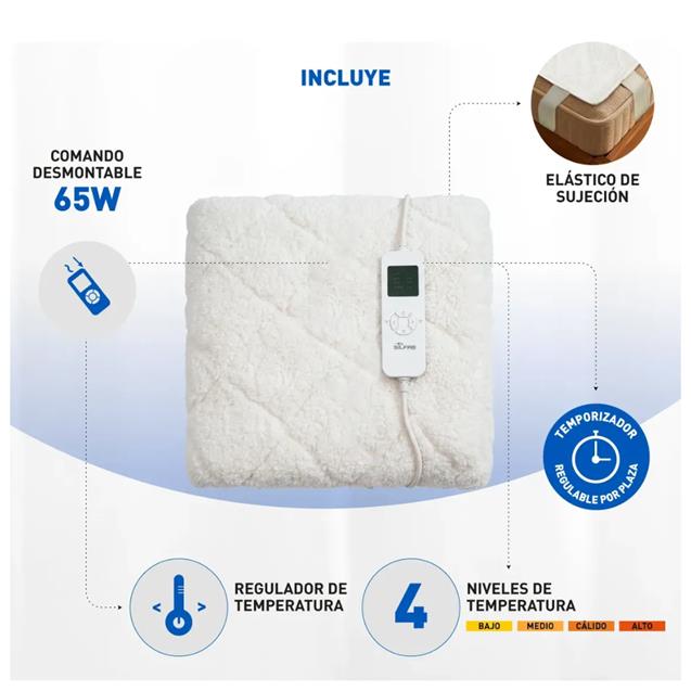 Climatizador de Colchon Silfab Sherpa 1 Plaza 4 Niveles Temp./ Timer (MTS500)