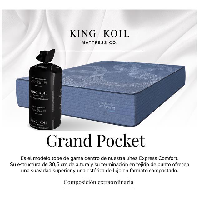 Colchon de Resorte Grand Pocket 200x200x030 Compactado