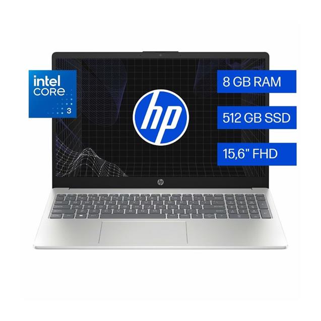 Notebook HP Intel Core i3-100U 8GB 512GB SSD 15.6" FHD W11 Home (15-FD0331LA)