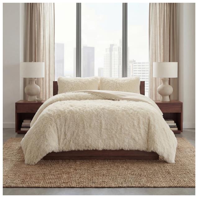 Acolchado Nordico Luxury Pelo Largo Queen Natural 240x230 C/Fundas De Almohadas