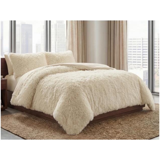 Acolchado Nordico Luxury Pelo Largo Queen Natural 240x230 C/Fundas De Almohadas
