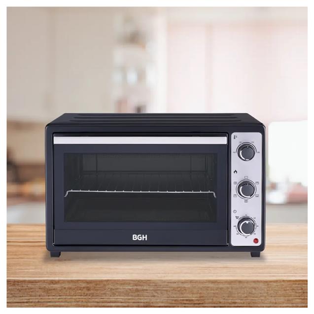 Horno Eléctrico Bgh Duo Antiadherente C/Convecc. 55 Lts 2000w Negro (BHE55M25I)