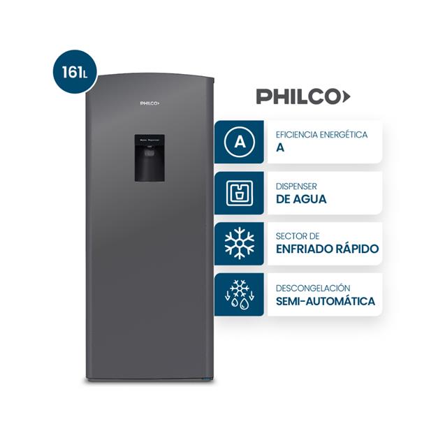 Heladera Philco con Dispenser Plata 185 Lts (PHSD179PD2)
