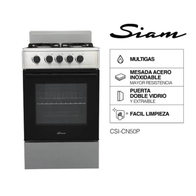 Cocina Multigas Siam Essential 50 cm Plata (CSI-CN50P)