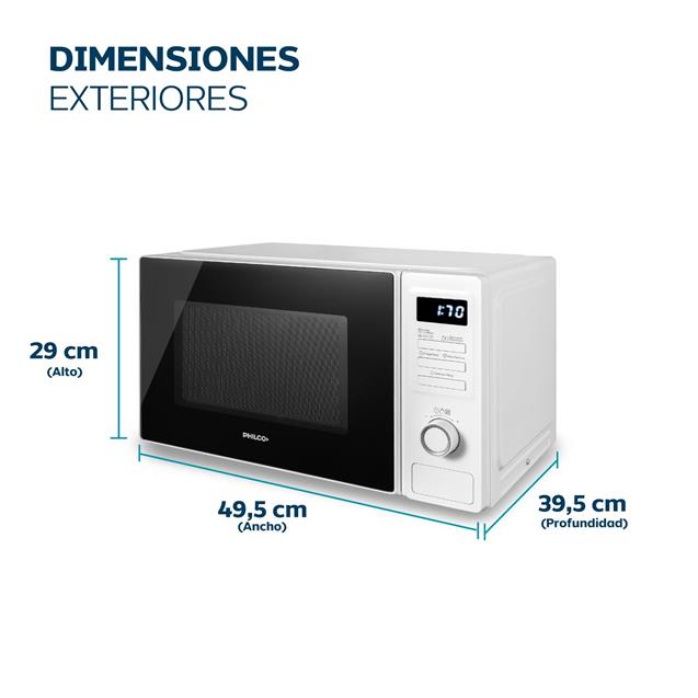 Microondas Philco Digital 28 Lts Grill Blanco (PHDGW28UAN)