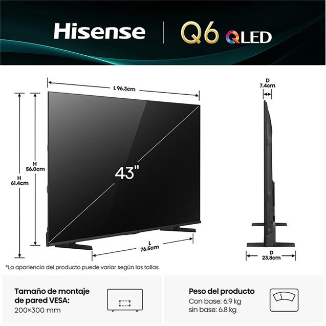 Smart Tv Qled Hisense 43" (43Q6)