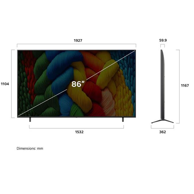 Smart TV NanoCell LG 86" 4K UHD webOS ThinQ AI (86NANO80ASA)