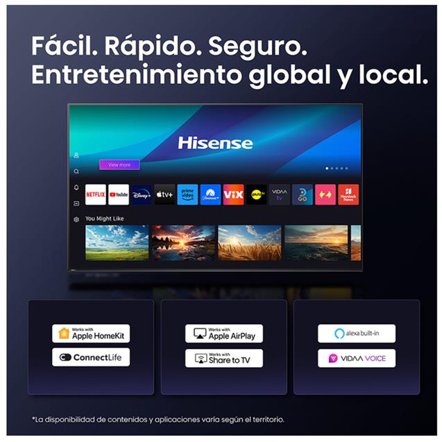 Smart TV QLED Hisense 65" 4K UHD VIDAA (65Q6QV)