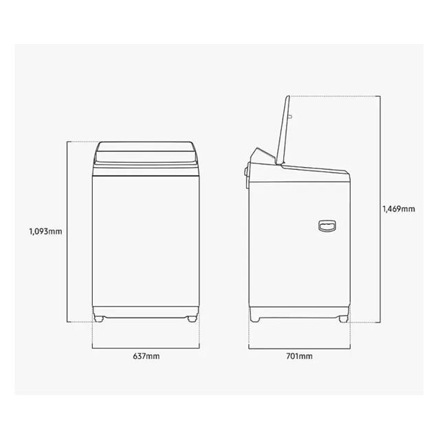 Lavarropas Samsung Carga Superior Digital Inverter 11 kg 700 RPM Negro (WA80F11)