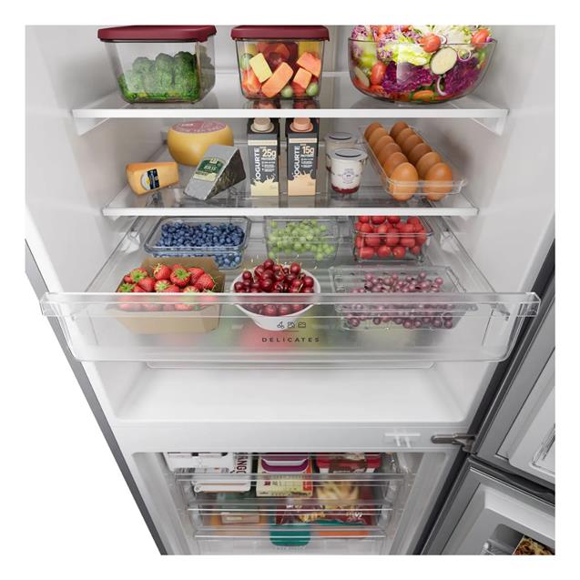 Heladera con Freezer Whirlpool XpertAI No Frost Inverter Plateada 530 Litros (WRE66AK)