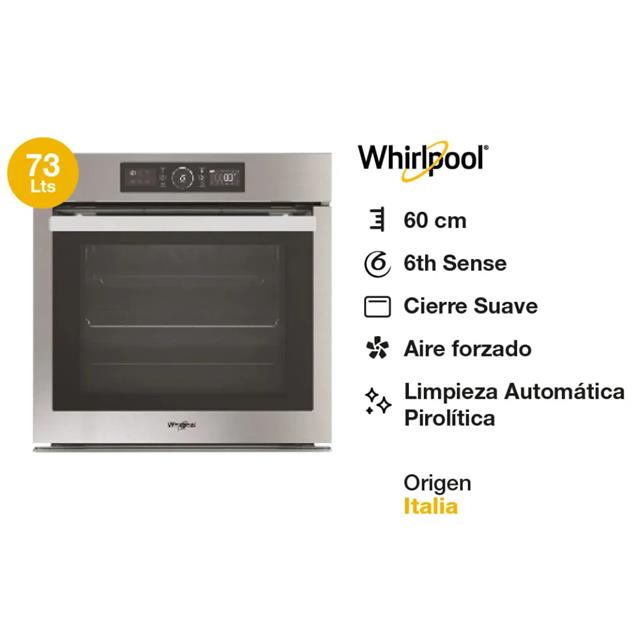 Horno Whirlpool Eléctrico. 73 Lts Silver (WOC74AS)
