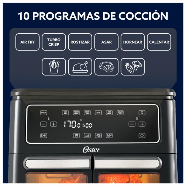 Freidora Oster 11Lts S/Aceite Flex Negro (AF11M)