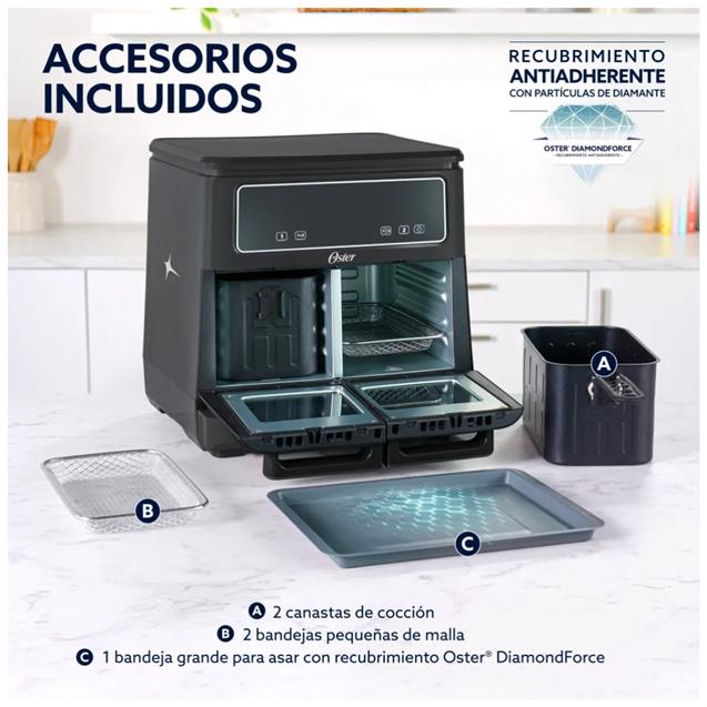 Freidora Oster 11Lts S/Aceite Flex Negro (AF11M)