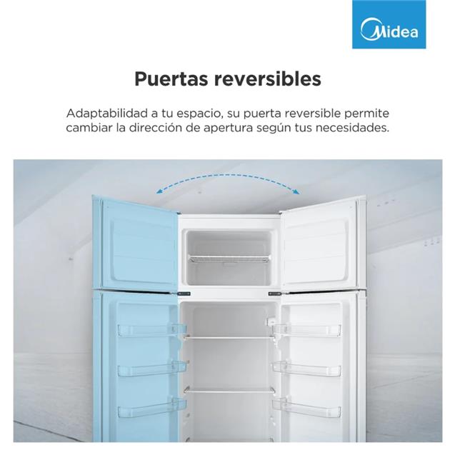 Heladera Midea Top Mount con Freezer Cíclica Blanca 240 L (MDRT333)
