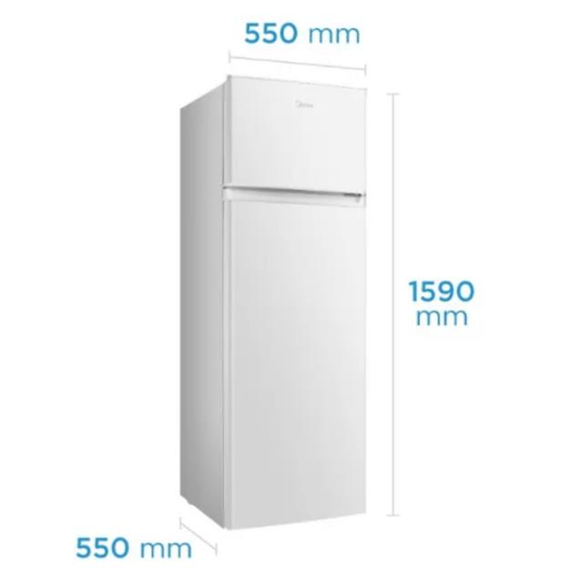 Heladera Midea Top Mount con Freezer Cíclica Blanca 240 L (MDRT333)