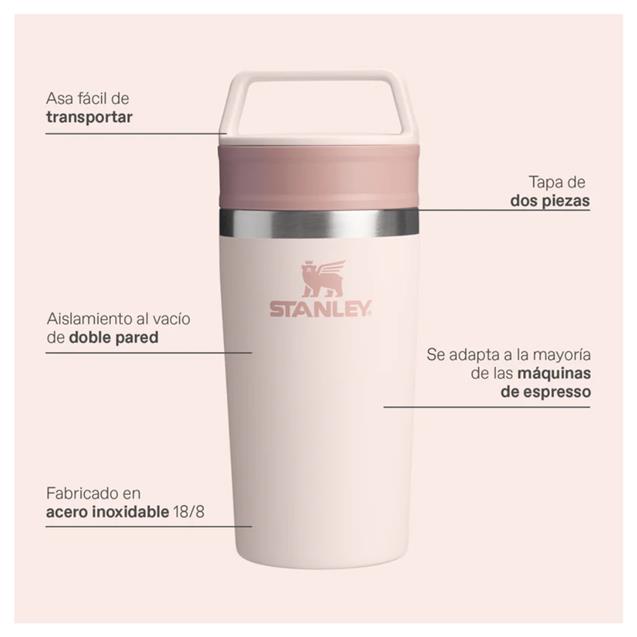 Vaso Stanley Cafe To-Go 354 Ml Rose Quartz (10-12080-098)