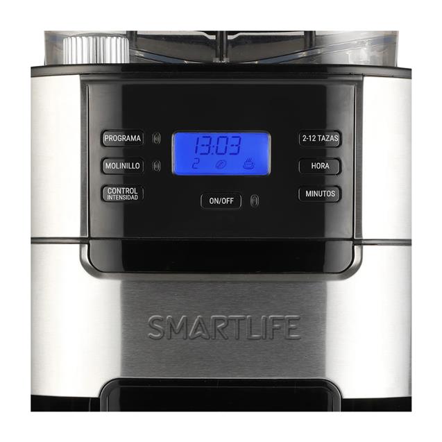 Cafetera de Filtro Smartlife Digital c/molinillo 12 Tazas (CMDG1025)