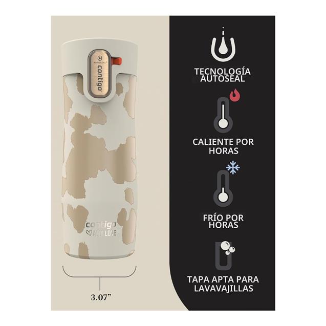 Vaso Termico Contigo Inox c/boton  473 ML Oatmilk Cowhidey