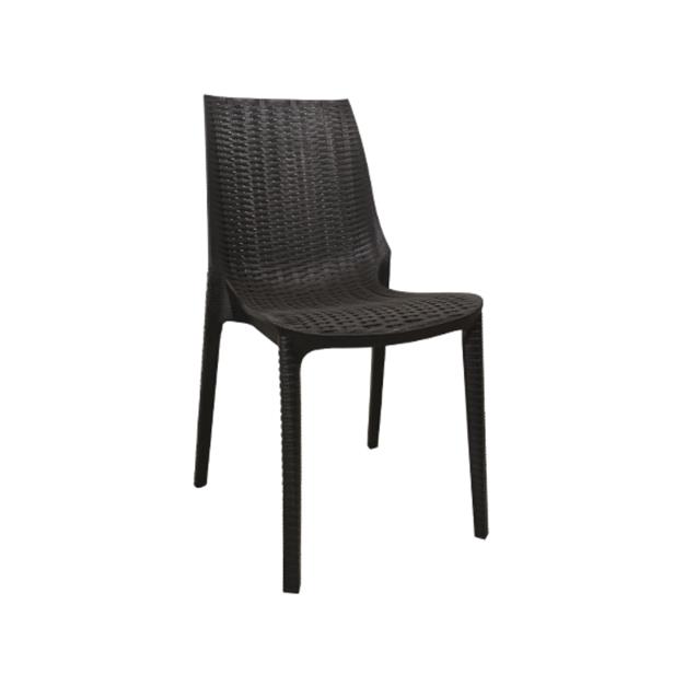 Silla Plástica Harmony Quality Simil Ratan Negro x 2 Unidades (16109)