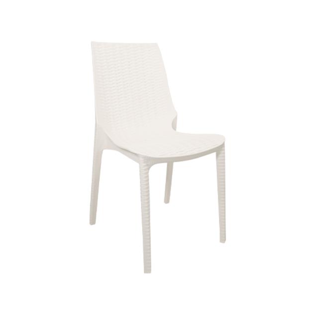 Silla Plástica Harmony Quality Simil Ratan Blanco x 2 Unidades (16101)