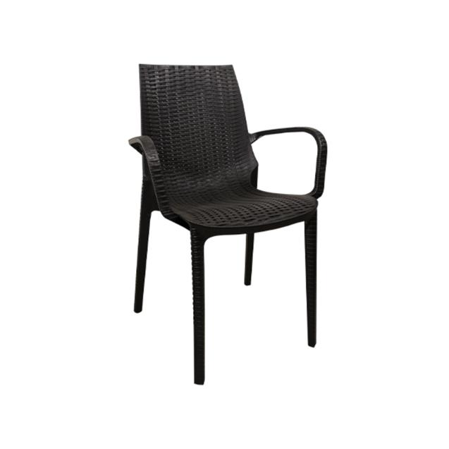 Sillón Plástico Melody Quality Simil Ratan Negro x 2 Un. (16108)