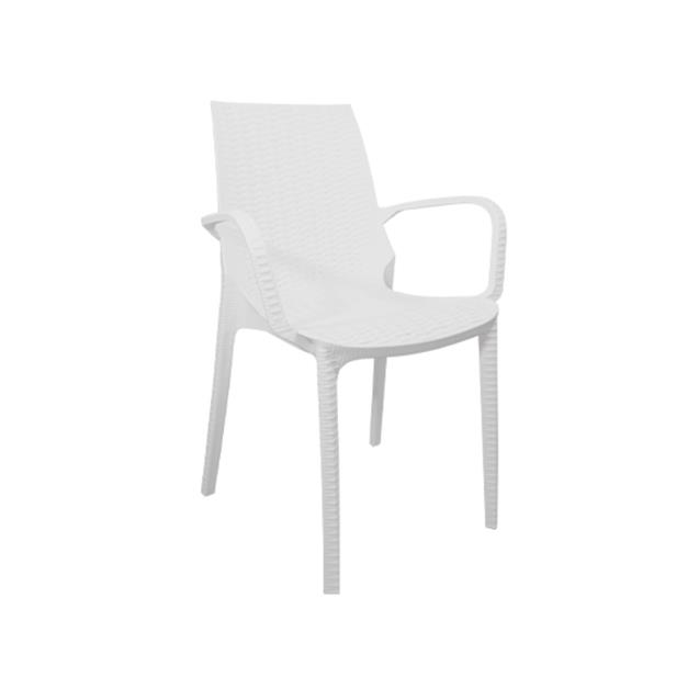 Sillón Plástico Melody Quality Simil Ratan Blanco x 2 Unidades (16123)