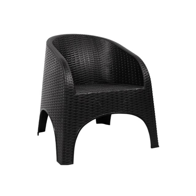 Sillón Plástico Nepal/Alejo Quality Simil Ratan Negro x 2 Unidades (16269)