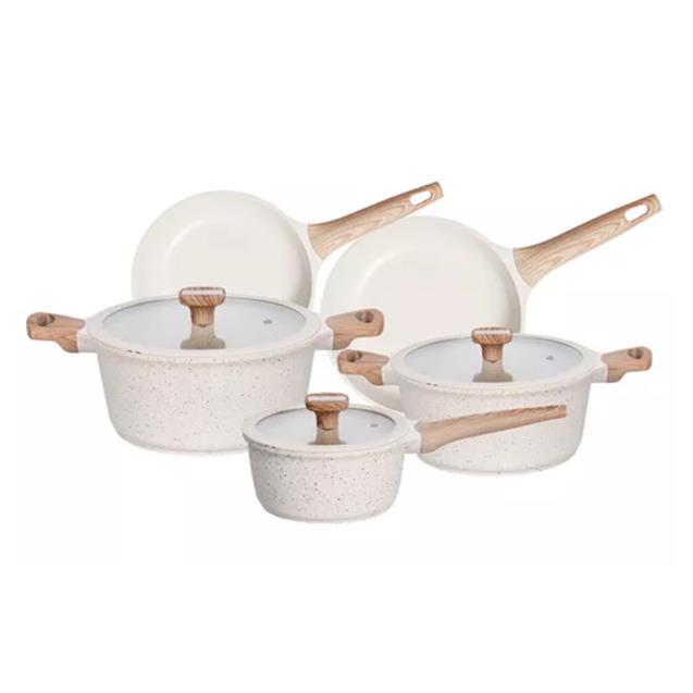 Juego Batería de Cocina 5 Piezas Utile Onix Beige Fundición de Aluminio (UT1075-21478)