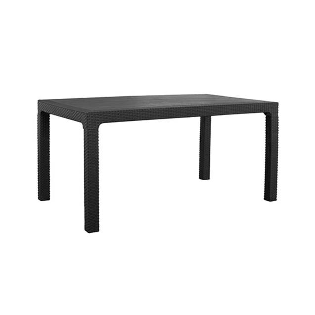 Mesa Rectangular Quality Simil Ratán 1.5 mtr Negra (18395)