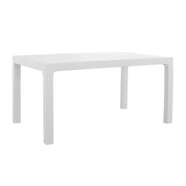 Mesa Rectangular Quality Simil Ratán 1.5 mtr  Blanca (18496)