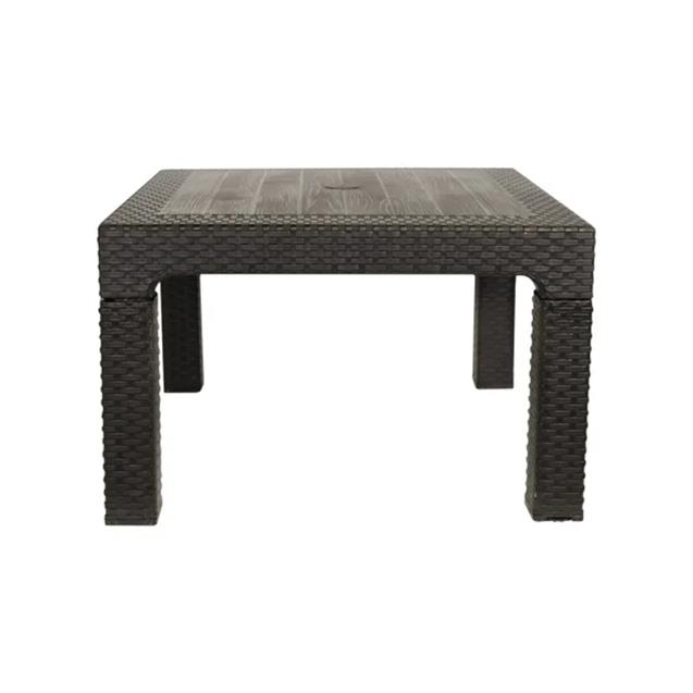 Mesa Cuadrada Quality Alejito Simil Ratán 68cm Negra (17294)