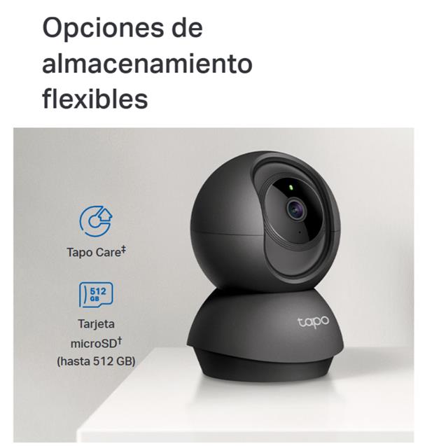 Camara Seguridad Tapo C201 Mov Remoto Day/Night SD Wifi IA Negra (C201)