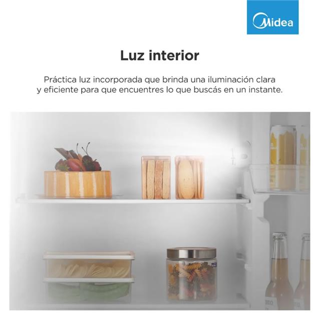 Heladera Midea Top Mount con Freezer Cíclica Silver 295 L (MDRT414FGE50A)