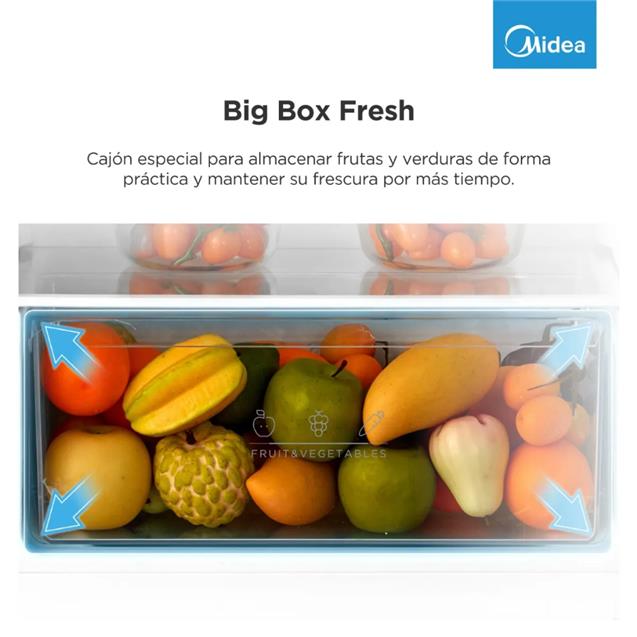 Heladera Midea Top Mount con Freezer Cíclica Silver 295 L (MDRT414FGE50A)