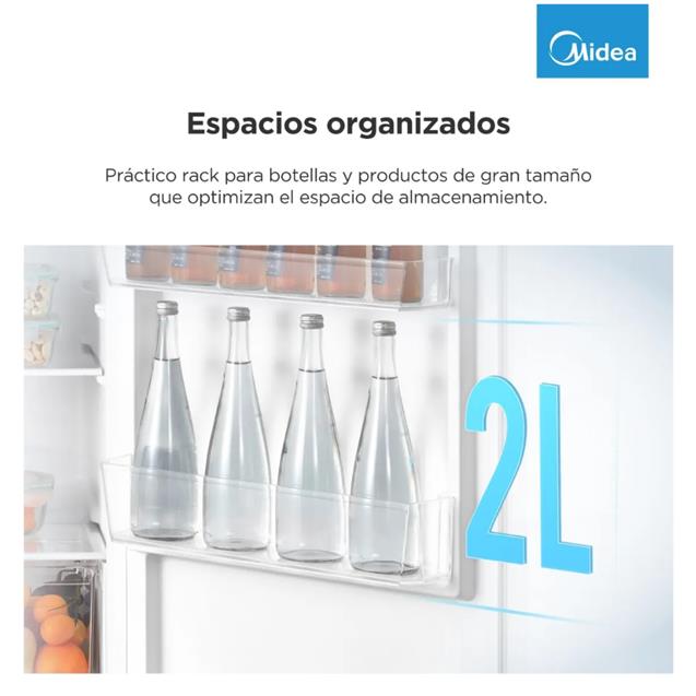 Heladera Midea Top Mount con Freezer Cíclica Silver 295 L (MDRT414FGE50A)