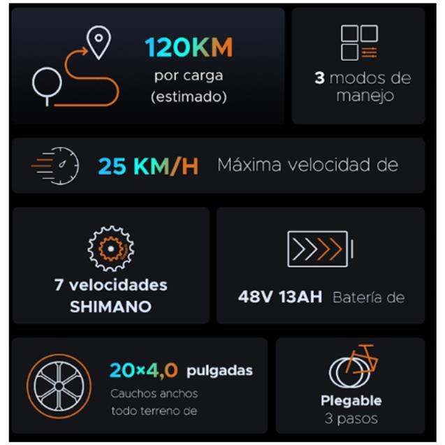 Bicicleta Engwe eléctrica EP-2 PRO Plegable Gris 120km Autonomía