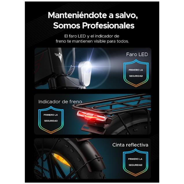 Bicicleta Engwe eléctrica EP-2 PRO Plegable Gris 120km Autonomía