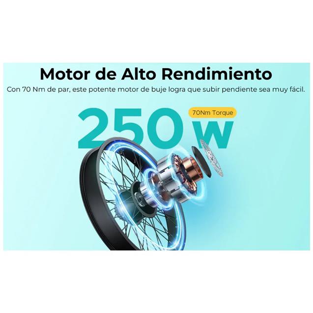 Bicicleta Engwe eléctrica E26 Negra 140km de autonomía Susp Delantera