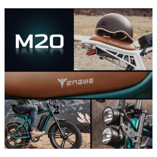 Bicicleta Engwe eléctrica M20 Negra Doble Batería y Suspensión