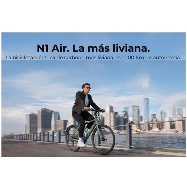 Bicicleta Engwe eléctrica N1 AIR Verde Cuadro carbono 250w 100km de autonomía