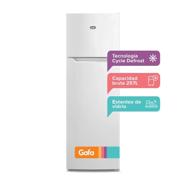 Heladera Gafa con Freezer No Frost Blanca 257 L (HGF252B)