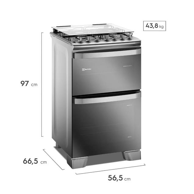 Cocina electrica/gas Electrolux Doble Horno 56cm Inox  (F4EDM)