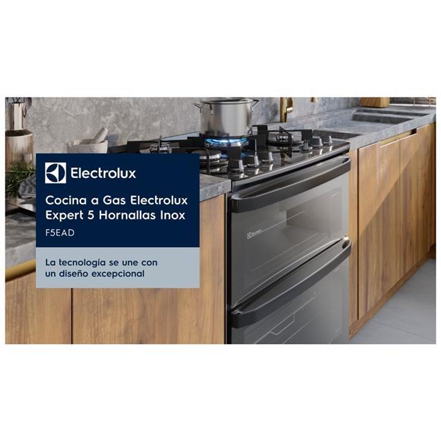 Cocina a Gas Electrolux Doble Horno Eléctrico/Gas AirFry 76 cm Inox (F5EAD)