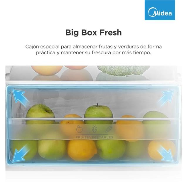 Heladera Top Mount Midea con Freezer Silver 240 L  (MDRT333)