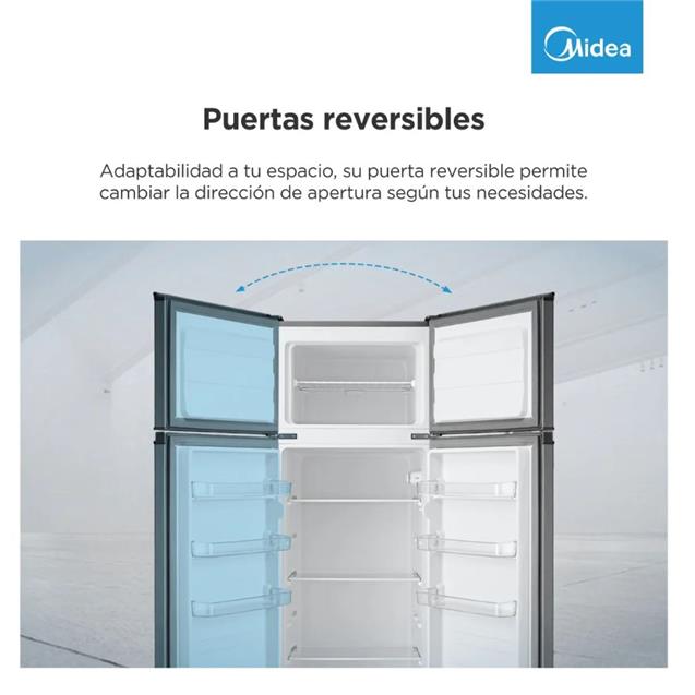 Heladera Top Mount Midea con Freezer Silver 240 L  (MDRT333)
